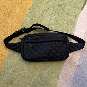 MZ Wallace Metro Belt Bag in quilted black nylon